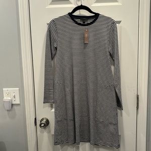 J Crew dark blue stripped dress